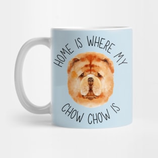 Home is Where My Chow Chow Is Dog Breed Lover Watercolor Mug